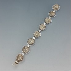 1970s Modernist 835 Silver Disc Bracelet