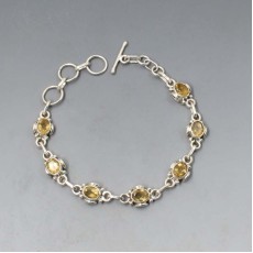 Citrine and Sterling Silver  Bracelet