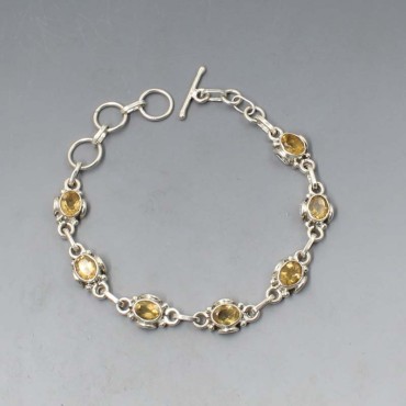 Citrine and Sterling Silver  Bracelet