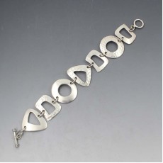 Modernist Sterling Silver Bracelet 26 Grams