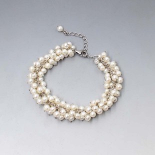 Multi Pearl and Sterling Silver Bracelet
