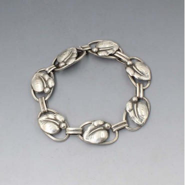 C Brumberg Hansen 830 Silver Floral Bracelet