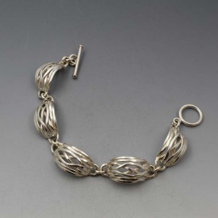 Silver Modernist Link Bracelet