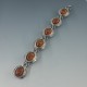 PERLI Germany Open Backed Amber and Silver  Bracelet
