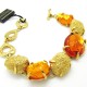 YSL Orange and Gold Cabochon Bracelet