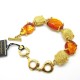 YSL Orange and Gold Cabochon Bracelet