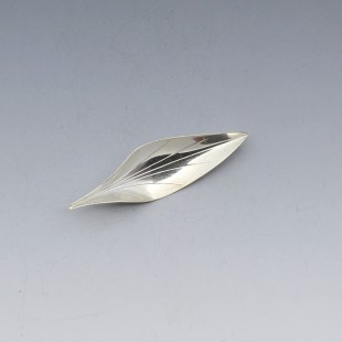 Hermann Siersbol Denmark Silver Curled Leaf Brooch