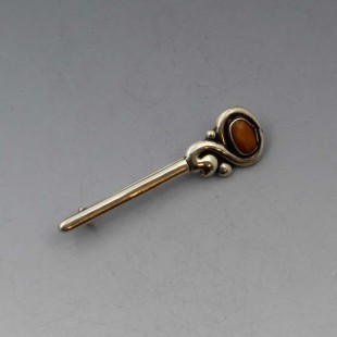 Peter Christian Jensen 826 Silver Amber Brooch