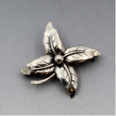 NE FROM , Denmark Silver Flower Petal Brooch