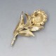 1950's Crystal , Faux Pearl Flower Brooch