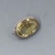 Oval Citrine and Silver Brooch