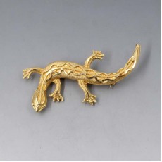 Gold Tone Lizard Brooch