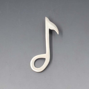 Silver Musical Note Brooch