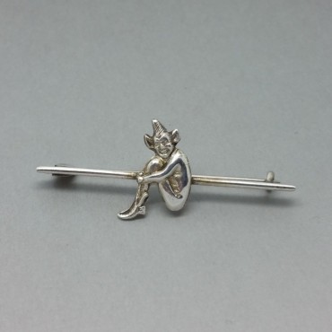 Bernard Instone Dainty Silver Pixie Bar Brooch
