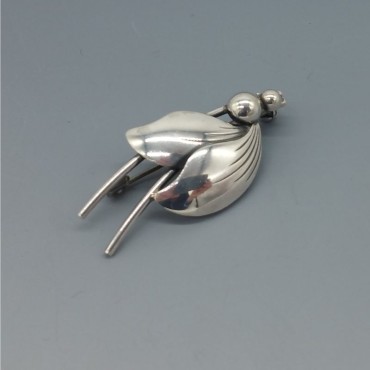 NE FROM Two Leaf  Silver Brooch