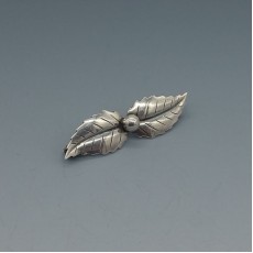 John Lauritzen Denmark Silver Leaf Brooch