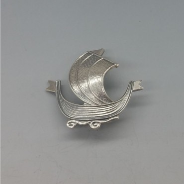 Aksel Holmsen Silver Viking Ship Brooch