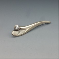 Sten and Laine Rock Crystal Silver Curve Brooch