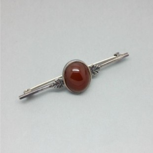 Oval Carnelian Sterling Silver Vintage Brooch