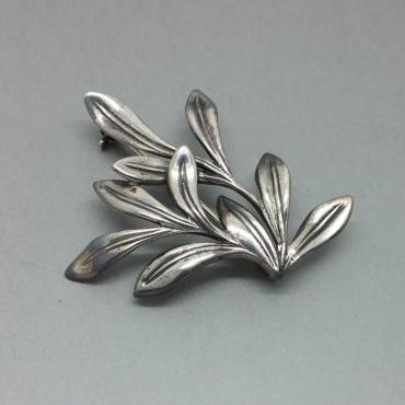 Bernard Instone 1979 Leaf Spray Brooch in Sterling Silver UK