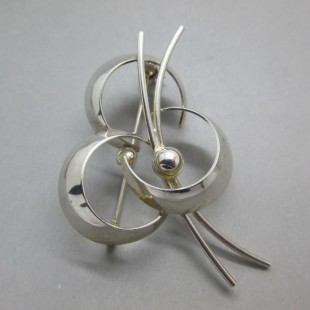 NE FROM Silver Modernist Bouquet Brooch