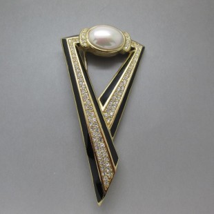 Christian Dior Signed  Deco Style Brooch