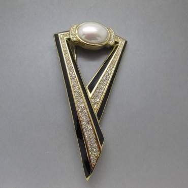 Vintage Christian Dior Signed  Deco Style Brooch