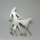 Large Borzoi Dog Walker Sterling Silver Brooch