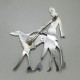 Borzoi Dog Walker Sterling Silver Brooch