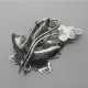 Silver Leaf and Flower Design Brooch