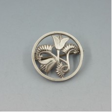  Geoffrey Bellamy for Ivan Tarratt Silver Lotus Flower Brooch