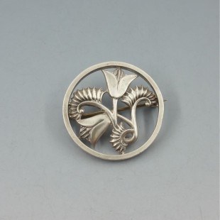 Geoffrey Bellamy for Ivan Tarratt Silver Lotus Flower Brooch