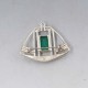 Art Deco Style Green Agate and Silver Pendant