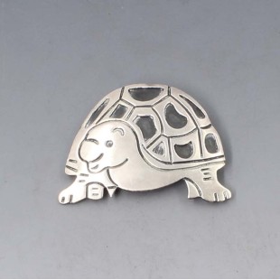 Sterling Silver Turtle Brooch