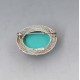 Chinese Turquoise and Sterling Silver Brooch