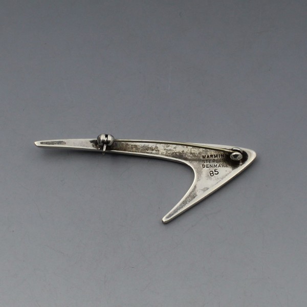 Poul Warmind Modernist Silver Enamel Brooch