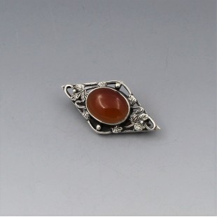 Bernard Instone Style Carnelian and Silver  Brooch 