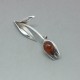 Delicate Amber and Silver Tulip Brooch