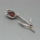 Delicate Amber and Silver Tulip Brooch