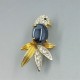  Rhinestone Parrot Jelly Belly Brooch