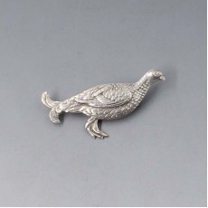 Grouse Bird Brooch in Sterling Silver