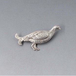 Grouse Bird Brooch in Sterling Silver