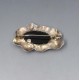 Modernist Onyx and Silver Brooch
