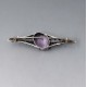 Oval Amethyst Sterling Silver Brooch