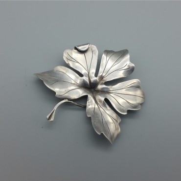 Anton Michelsen by Gertrude Rougie Silver Modernist Flower Brooch