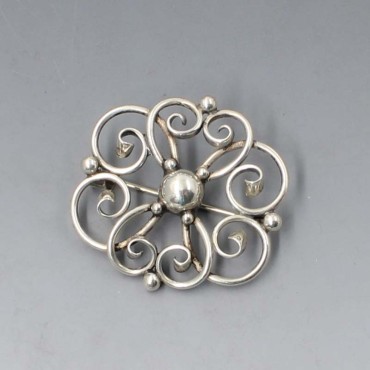 John Lauritzen 830 Silver Flower Brooch