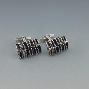  Modernist 925 Silver Cufflinks