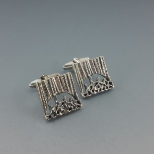 Abstract Modernist 835 Silver Cufflinks