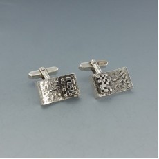   Modernist Rectangular Sterling Silver Cufflinks