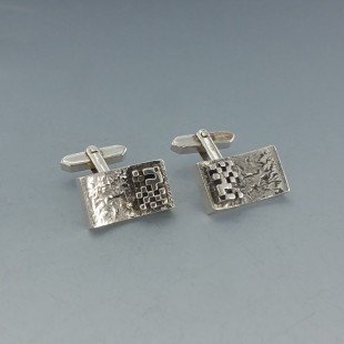   Modernist Rectangular Sterling Silver Cufflinks